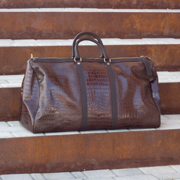 Brown Leather Duffle Bag