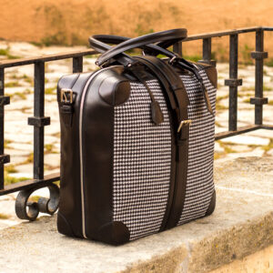 Travel Tote: houndstooth sartorial Purse for Women